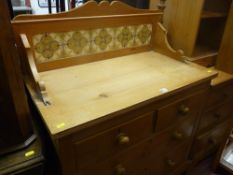 Antique pine washstand of two long and two short drawers