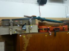 Parcel of luggage, some vintage and quantity of umbrellas