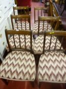 Set of six dining chairs with tapestry upholstered seats