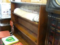 Good sized stained open bookcase