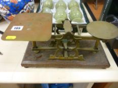 Set of vintage shop scales