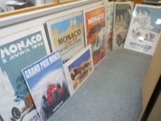 Excellent collection of reproduction motoring prints, approximately eight