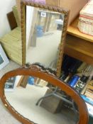 Mahogany framed decorative wall mirror and a gilt framed mirror