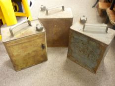 Three vintage petrol cans