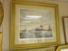 COLEBOURNE limited edition (159/250) print - 'Mersey Memories' and an octagonal gilt framed wall