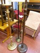 Parcel of three ornate standard lamps and shades E/T