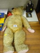Vintage teddy bear, prints, hip flask etc