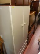 Parcel of modern furniture including two door wardrobe with two base drawers, dark wood chest of