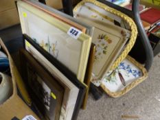 Small parcel of paintings, prints, lap trays etc