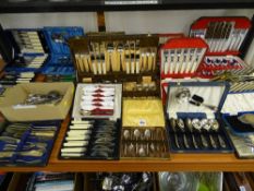 Very large parcel of loose and cased cutlery etc