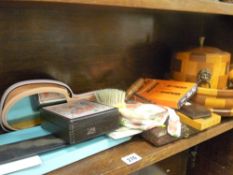 Mixed parcel of collectables, treen ware etc