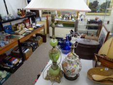 Excellent brass effect and mineral table lamp and another glamorous table lamp