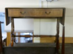 Sofa table with lyre ends and drawers