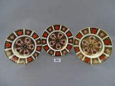Three Royal Crown Derby 1128 pattern 16cms diameter side plates