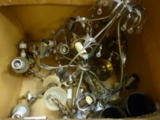 Metallic ceiling light fixtures and quantity of trench art