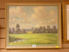 CAMPBELL G WALKER oil on board - entitled verso 'Mollington, Chester, 1962'