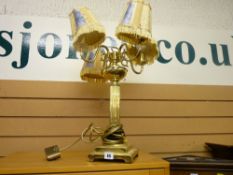 Brass effect four branch lamp E/T