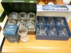 Boxed set of Portmeirion tumblers, boxed set of Melodia tumblers and other glassware