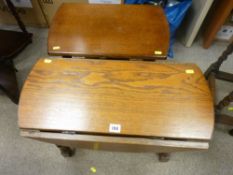 Two polished gate leg coffee tables