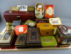 Collection of vintage cash tins with others etc