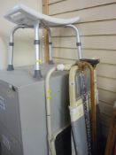 Parcel of items comprising stepladder, ironing board, bath seat, walking sticks etc