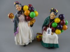 Two Royal Doulton figurines 'The Old Balloon Seller' HN1315 and 'Biddy Penny Farthing' HN1843