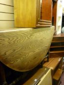 Parcel of furniture comprising twin flap gate leg table, nest of three tables, two over two drawer