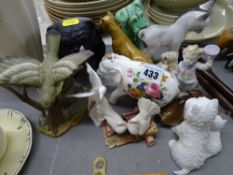 Parcel of animal ornaments including Sylvac dog etc