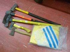 Modern garden axes, sledgehammers, pickaxes etc