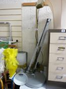 Floorstanding anglepoise lamp and a brass effect floorstanding lamp E/T