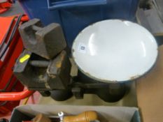 Vintage set of shop scales with weights