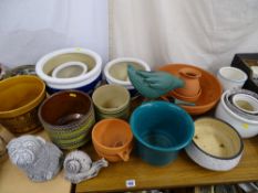 Good selection of various pottery planters etc