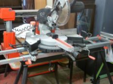 Sip sliding mitre saw with laser, model no. 01314 on mobile metal base E/T