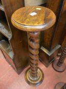 Planter stand with barley twist column