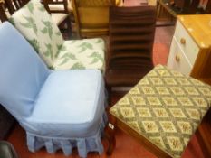 Parcel of bedroom furniture, footstool etc