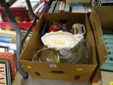Box of mixed porcelain and glassware