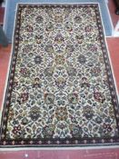 Floral rug with border