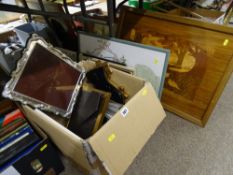 Parcel of paintings, prints, frames and mirrors