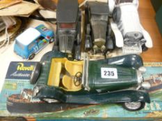 Parcel of old diecast type model vehicles, boxed Revell model of a tanker