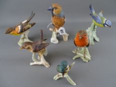 Six Goebel porcelain bird figurines
