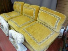 Large vintage upholstered Persian style couch
