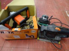 Boxed Alfra hand mixer, Black & Decker BD273 sander and another smaller Black & Decker palm sander