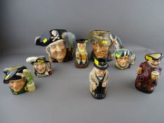 Collection of Royal Doulton character and Toby jugs