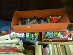 Three containers of various diecast vehicles