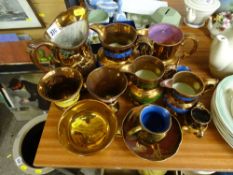 Parcel of copper lustre ware