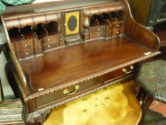 Reproduction mahogany Chippendale style writing desk