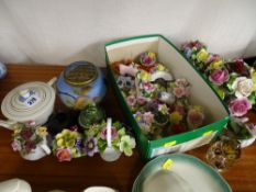 Large parcel of decorative posies, other china items, paperweights etc