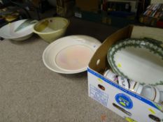 Three good art pottery bowls, a painted storage jar and cover etc