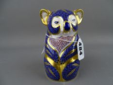 Royal Crown Derby paperweight of a koala bear with gold stopper