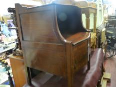 Mahogany inlaid bedside cabinet/bidet